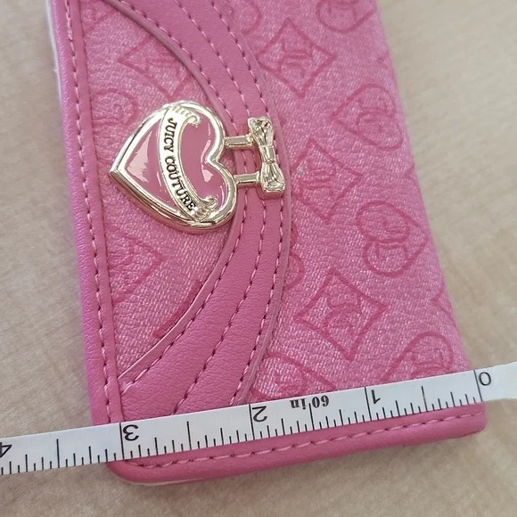 Juicy Couture Pink Heart Charm Wallet Small Cards And Money Organazer Logo Case - Picture 12 of 13
